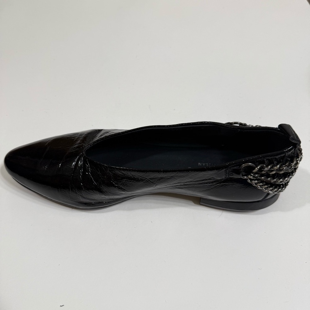 Homers Baby Flat with Chain Superluxe Black Patent Leather Shoes Size 7 - Picture 7 of 12